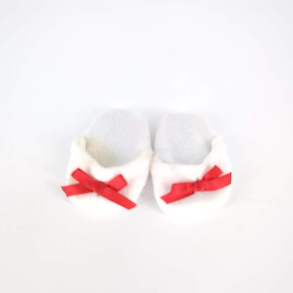 Unbranded White Fabric Doll Slippers/Slides with Red Ribbons for 18" Dolls - GUC - Picture 12 of 12